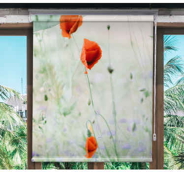 Rollo mit Blumen Verwischte rote mohnblumen - TenStickers