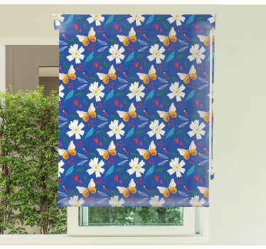 Stores enrouleurs fleurs et plantes marguerites et papillons - TenStickers