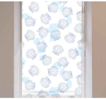 Store enrouleur animaux motif coquillage bleu - TenStickers