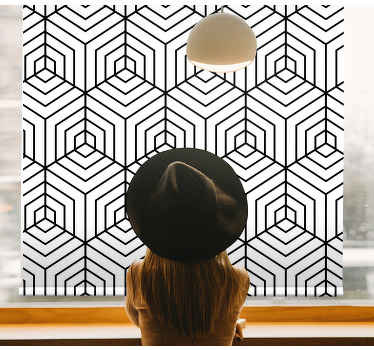 Black and white hexagons modern blind - TenStickers
