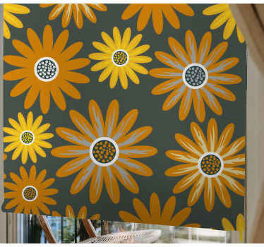 Orange daisy blommor blomma rullgardin - Tenstickers