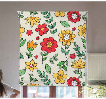 Stores fleurs Fleurs de marguerite rouge et jaune - TenStickers