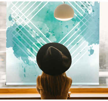 Geometrisch aquarelpatroon moderne raambekleding - TenStickers