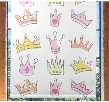Crown pattern motif children room roller blind - TenStickers
