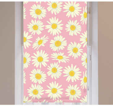 Estores enrollable flores patrón de margaritas en flor - TenVinilo