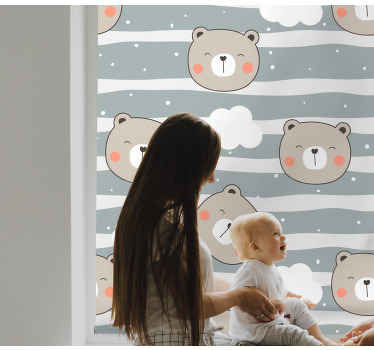 Store enrouleur chambre bébé des visages d'ours mignons - TenStickers