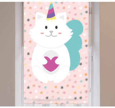 Store enrouleur animaux chat blanc mignon - TenStickers