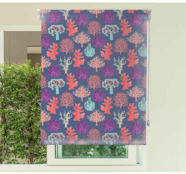 Rollo Fenster Blumen und Pflanzen bunte korallenmuster - TenStickers