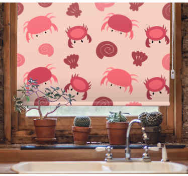 Pattern of cartoon crabs Living room blind - TenStickers