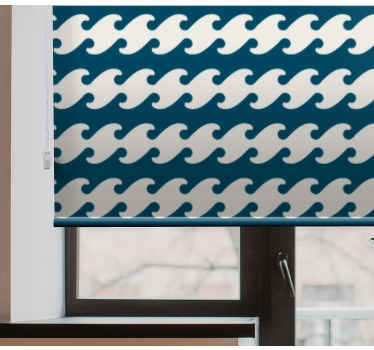 Japan wave illustration  Living room blind - TenStickers