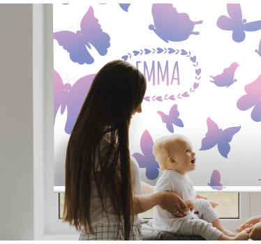 Lilla sommerfugle rullegardin - TenStickers