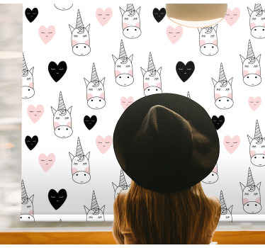 Minimalist unicorn hearts blind children - TenStickers