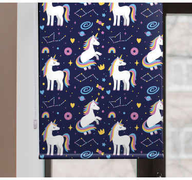 Unicorn pattern with symbols Childrens blind - TenStickers