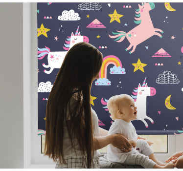 Stores enfants sticker et symboles de licorne heureux - TenStickers