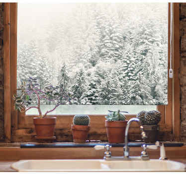 Estores de rolo de árvores pinheiros cobertos de neve - TenStickers