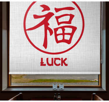 Store enrouleur phrases symbole de chance en rouge - TenStickers