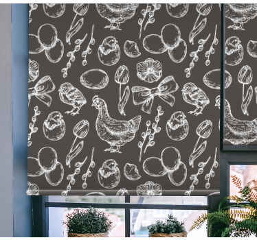 Persiana enrollable animales encantadores patrones de pollo - TenVinilo