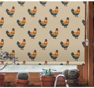 Persiana enrollable animales patrón de gallo encantador - TenVinilo