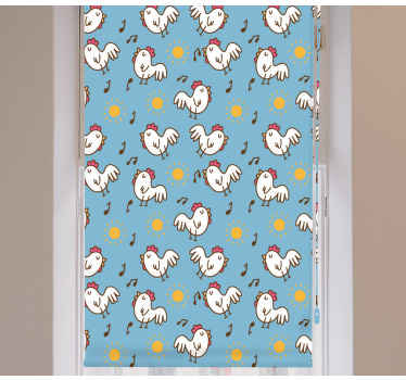 Rolo zavjese životinje uzorak piletine i sunca - TenStickers