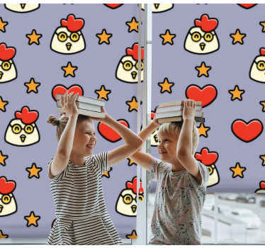 Persiana enrollable animales patrón de pollo estrellado - TenVinilo