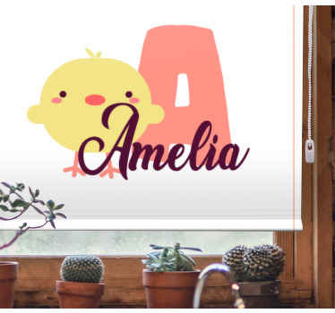 아기 닭 이니셜 다양한 동물 블라인드 - TenStickers
