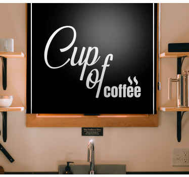 Hvid kaffe elegant tekst rullgardin - TenStickers