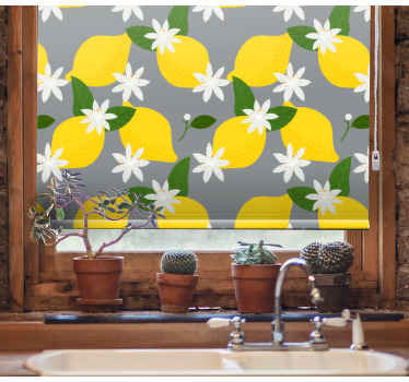 Rollo Fenster Obst zitronen-blumenmuster - TenStickers
