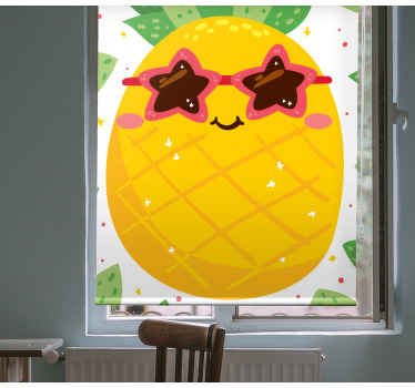 Küchenfenster Rollo Ananas mit Sonnenbrille - TenStickers