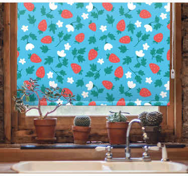 Rollo Fenster Obst frisches erdbeermuster - TenStickers