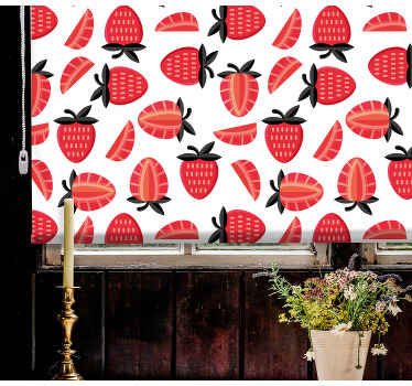Strawberry Slice Pattern blind fruit - TenStickers