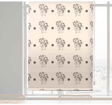 Floral Face Patterns art roller blind - TenStickers