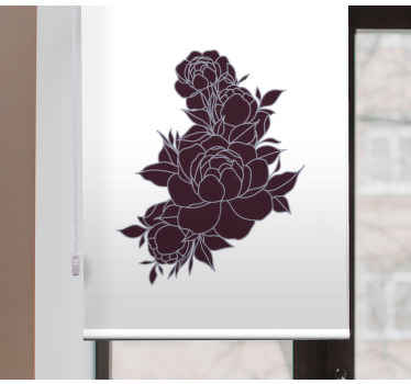 Store enrouleur motif fleur roses noires gracieuses - TenStickers