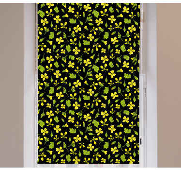 Musta tausta kukkia ja kasvien rullaverhot - Tenstickers