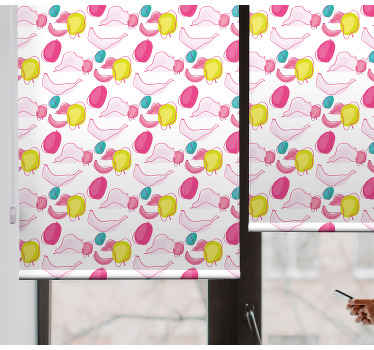 Cortina geométrica colorida de frutas e vegetais - TenStickers