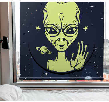 Cute alien waving original roller blind - TenStickers