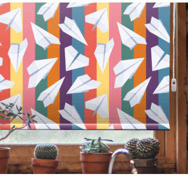 Papieren vliegtuigjes vlucht rolgordijn grappig - TenStickers