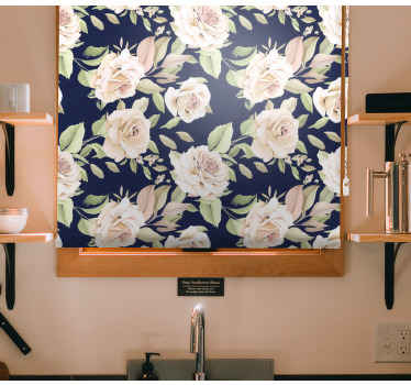 Estore de rolo flores e plantas padrão floral de rosas - TenStickers