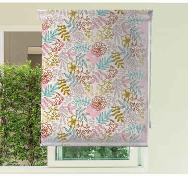 Fantasi minimalistiske blomster og planteRullegardiner - TenStickers