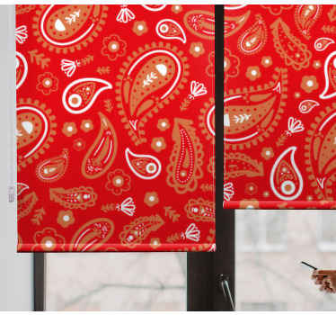 Stores fleurs et plantes Cachemire rouge et orange - TenStickers