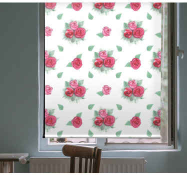 Rollo Fenster Blumen und Pflanzen rosen mit blättern - TenStickers