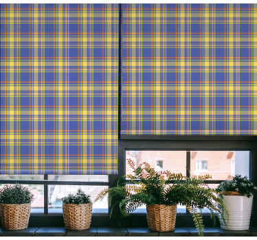 Blå check tartarmönster modern rullgardin - Tenstickers