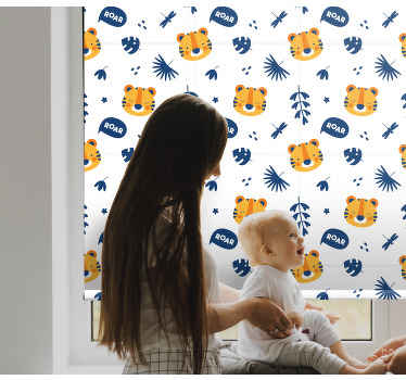 Baby tiger faces nursery roller blind - TenStickers