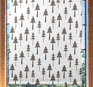 Nowoczesna roleta okienna w brązowe drzewa - TenStickers