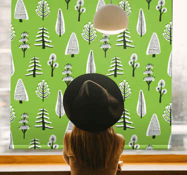 árvores verdes diferentes, mais flores, plantas cegas - TenStickers