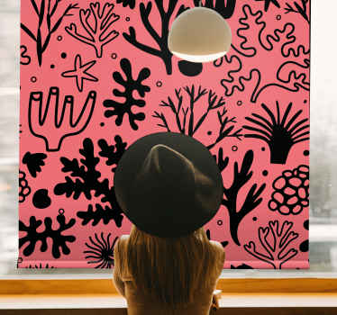 Coral Reef Pattern flowers and plants roller blind - TenStickers