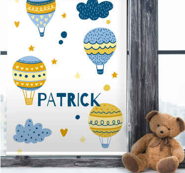 Scandinavian air balloons with name blind children - TenStickers