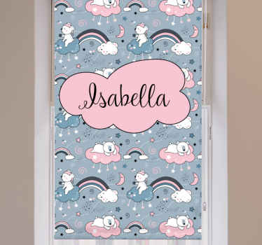 Bear rainbow with name blind children - TenStickers