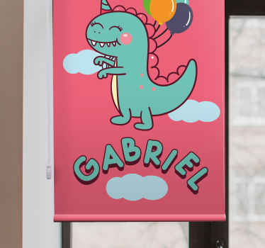 Green child t-rex Custom printed window shade - TenStickers