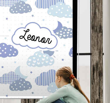 Kişiselleştirilmiş bulut deseni bulutlar stor perde - TenStickers