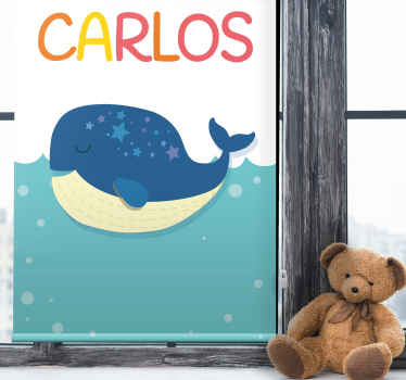 Sleeping Whale With Name blind children - TenStickers